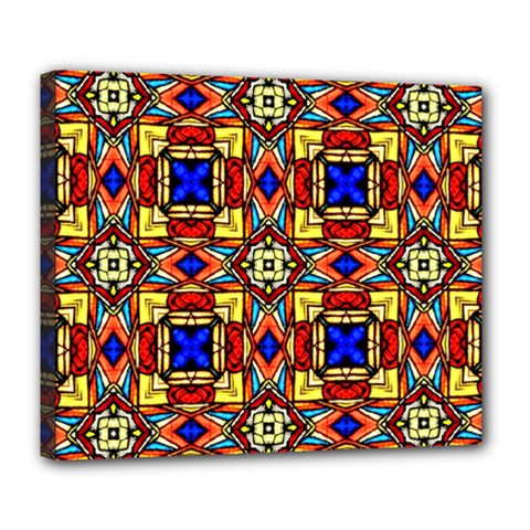 Stained Glass Pattern Texture Deluxe Canvas 24  X 20  (stretched) by Simbadda