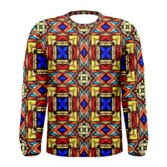 Stained Glass Pattern Texture Men s Long Sleeve Tee