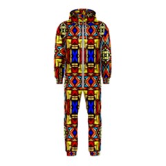 Stained Glass Pattern Texture Hooded Jumpsuit (kids)