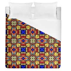 Stained Glass Pattern Texture Duvet Cover (queen Size) by Simbadda