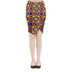 Stained Glass Pattern Texture Midi Wrap Pencil Skirt