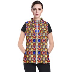 Stained Glass Pattern Texture Women s Puffer Vest