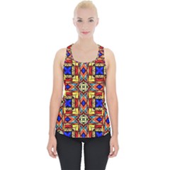 Stained Glass Pattern Texture Piece Up Tank Top