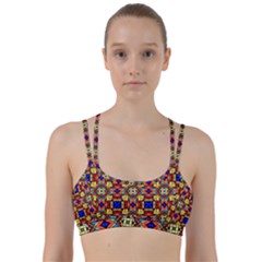 Stained Glass Pattern Texture Line Them Up Sports Bra by Simbadda