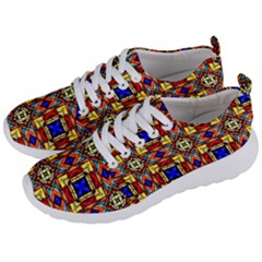 Stained Glass Pattern Texture Men s Lightweight Sports Shoes by Simbadda