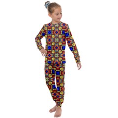 Stained Glass Pattern Texture Kids  Long Sleeve Set 