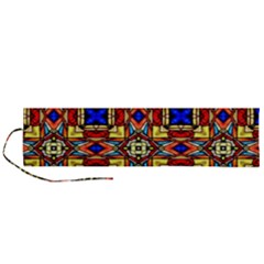 Stained Glass Pattern Texture Roll Up Canvas Pencil Holder (l)