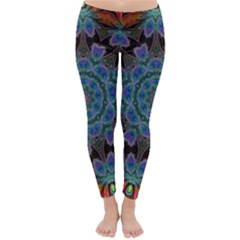 Abstract Art Blue Orange Classic Winter Leggings