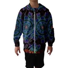 Abstract Art Blue Orange Kids  Hooded Windbreaker