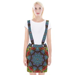 Abstract Art Blue Orange Braces Suspender Skirt by Simbadda