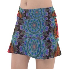 Abstract Art Blue Orange Tennis Skirt by Simbadda