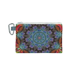 Abstract Art Blue Orange Canvas Cosmetic Bag (small) by Simbadda