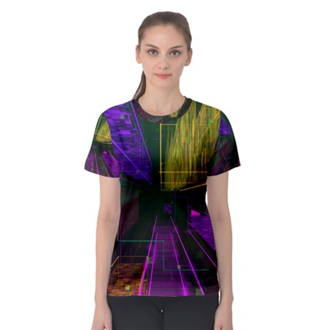 Data City Large Fiction Digital Women s Sport Mesh Tee by Simbadda