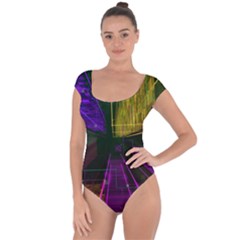 Data City Large Fiction Digital Short Sleeve Leotard  by Simbadda