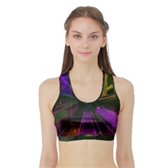 Data City Large Fiction Digital Sports Bra With Border by Simbadda