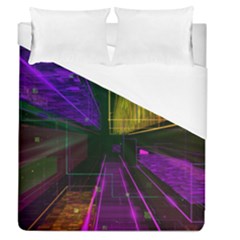 Data City Large Fiction Digital Duvet Cover (queen Size) by Simbadda