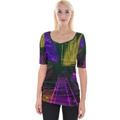 Data City Large Fiction Digital Wide Neckline Tee