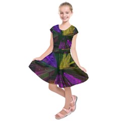 Data City Large Fiction Digital Kids  Short Sleeve Dress by Simbadda