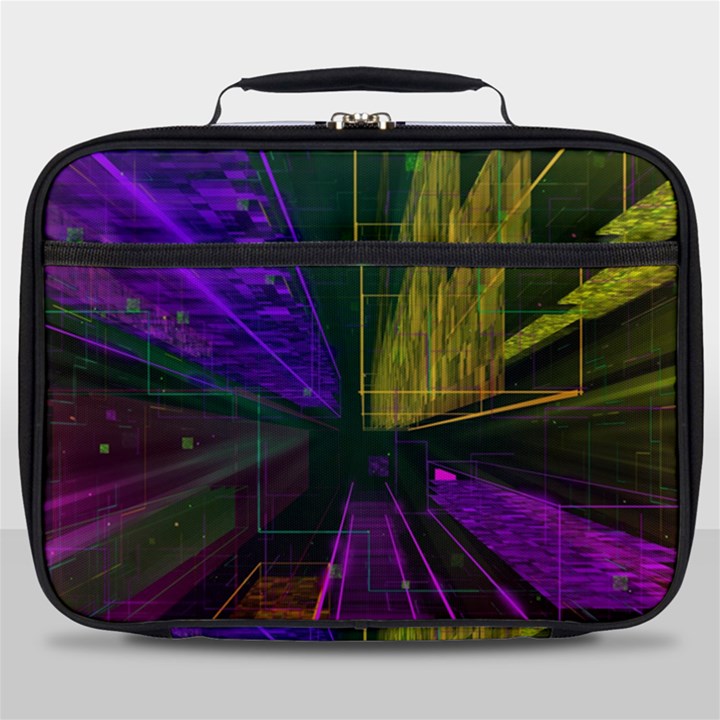 Data City Large Fiction Digital Full Print Lunch Bag