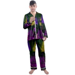 Data City Large Fiction Digital Men s Satin Pajamas Long Pants Set by Simbadda