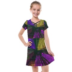 Data City Large Fiction Digital Kids  Cross Web Dress by Simbadda