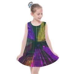 Data City Large Fiction Digital Kids  Summer Dress by Simbadda