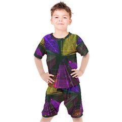 Data City Large Fiction Digital Kids  Tee And Shorts Set by Simbadda