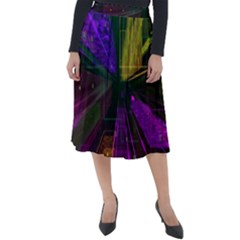 Data City Large Fiction Digital Classic Velour Midi Skirt  by Simbadda