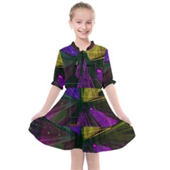 Data City Large Fiction Digital Kids  All Frills Chiffon Dress by Simbadda