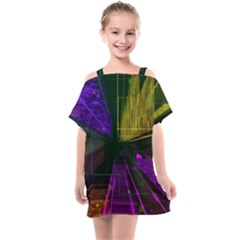 Data City Large Fiction Digital Kids  One Piece Chiffon Dress by Simbadda