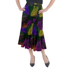 Data City Large Fiction Digital Midi Mermaid Skirt