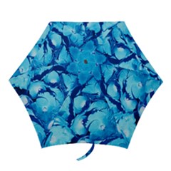 Hydrangea Blue Petals Flower Mini Folding Umbrellas by Simbadda