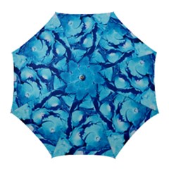 Hydrangea Blue Petals Flower Golf Umbrellas by Simbadda