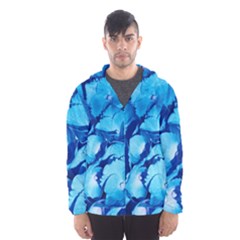 Hydrangea Blue Petals Flower Men s Hooded Windbreaker by Simbadda