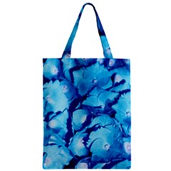 Hydrangea Blue Petals Flower Zipper Classic Tote Bag by Simbadda