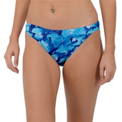 Hydrangea Blue Petals Flower Band Bikini Bottom by Simbadda