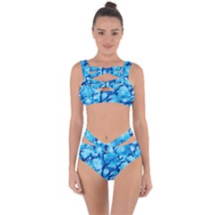 Hydrangea Blue Petals Flower Bandaged Up Bikini Set  by Simbadda