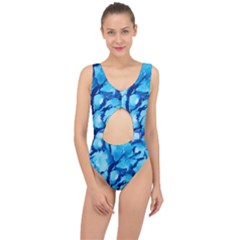 Hydrangea Blue Petals Flower Center Cut Out Swimsuit by Simbadda