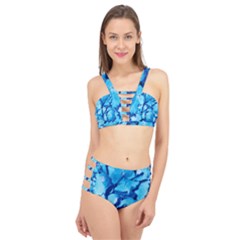 Hydrangea Blue Petals Flower Cage Up Bikini Set by Simbadda