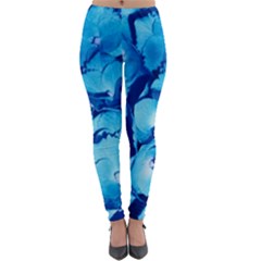 Hydrangea Blue Petals Flower Lightweight Velour Leggings by Simbadda