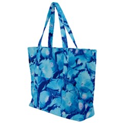 Hydrangea Blue Petals Flower Zip Up Canvas Bag by Simbadda