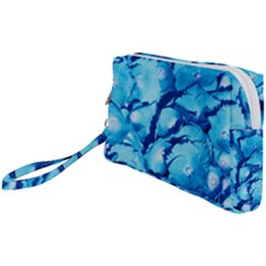 Hydrangea Blue Petals Flower Wristlet Pouch Bag (small)