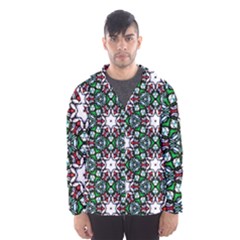 Stained Glass Pattern Church Window Men s Hooded Windbreaker by Simbadda