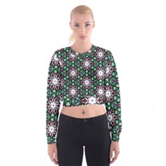 Stained Glass Pattern Church Window Cropped Sweatshirt