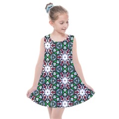 Stained Glass Pattern Church Window Kids  Summer Dress by Simbadda