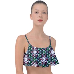 Stained Glass Pattern Church Window Frill Bikini Top