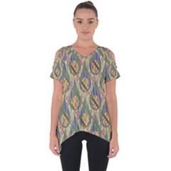 Tribal Background Boho Digital Paper Cut Out Side Drop Tee by Simbadda