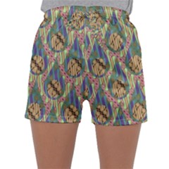 Tribal Background Boho Digital Paper Sleepwear Shorts by Simbadda