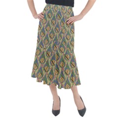 Tribal Background Boho Digital Paper Midi Mermaid Skirt