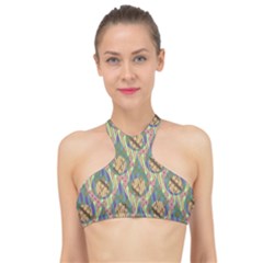 Tribal Background Boho Digital Paper High Neck Bikini Top